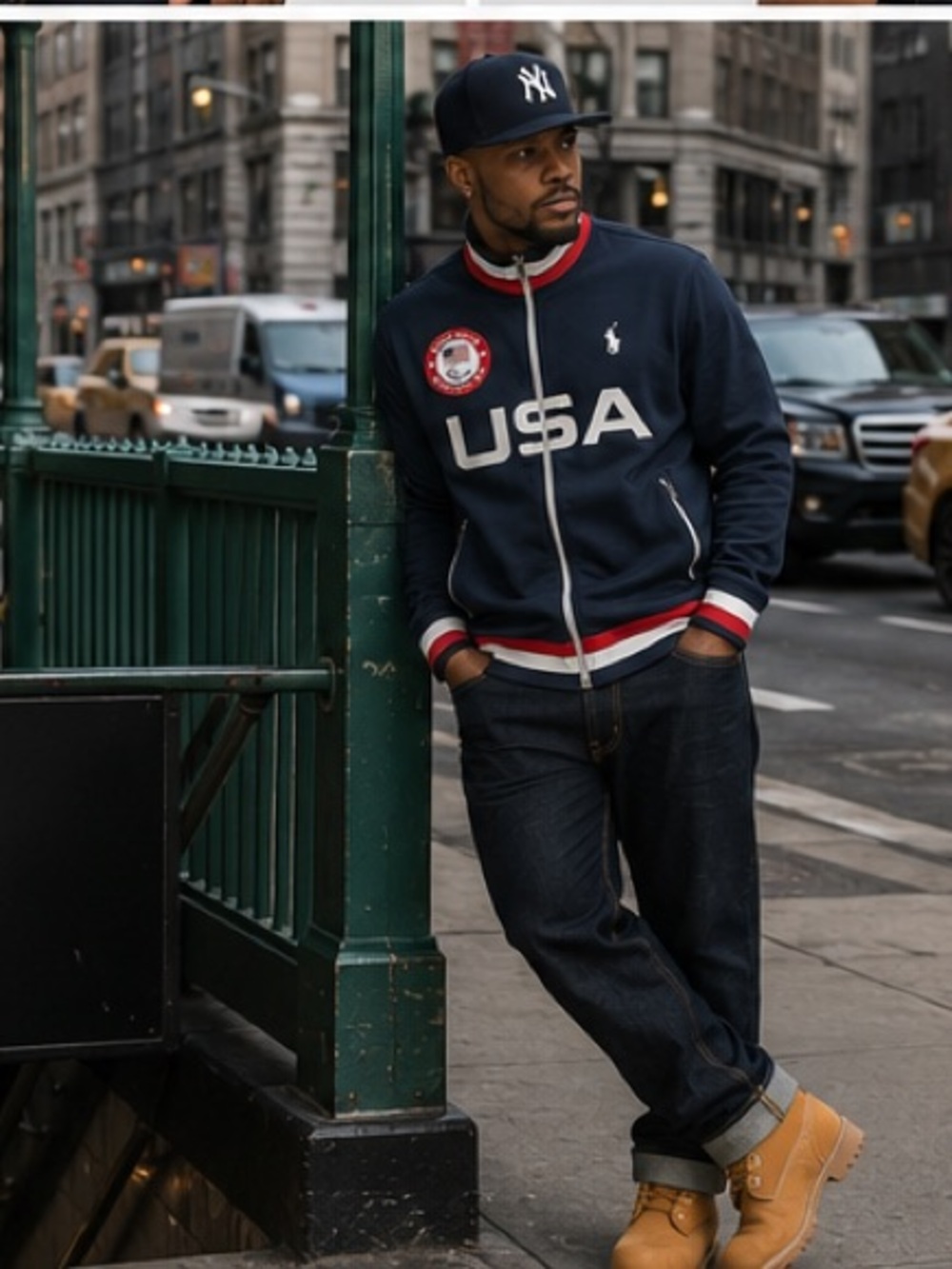 Polo by Ralph Lauren Navy, Red & White USA Zip-Up Sweater - Picture 7 of 7